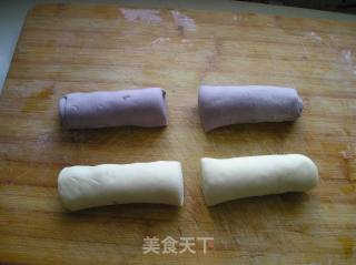 千层紫薯双色鲜肉饼的做法步骤：6