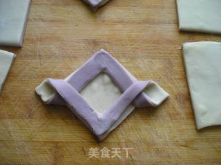 千层紫薯双色鲜肉饼的做法步骤：14