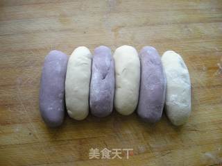 双色紫薯馒头结的做法步骤：3