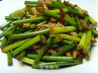 醬爆蒜苗肉絲的做法步骤：6