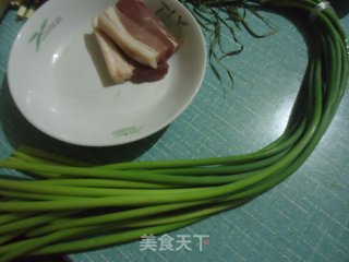 蒜苔肉丝的做法步骤：1