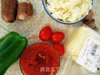 二米饭披萨的做法步骤：1