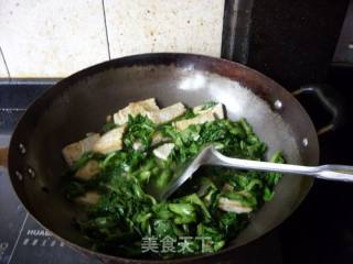 蓬哈菜煎豆腐的做法步骤：9