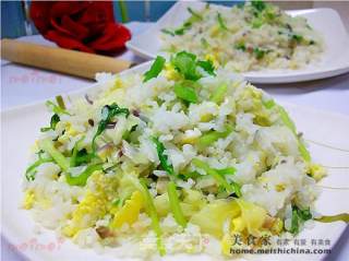 家常炒饭@@不加调味料也一样好吃～～美味咸鱼炒饭的做法步骤：11