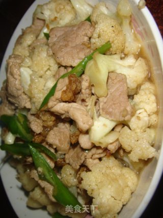 花菜炒肉片的做法步骤：6
