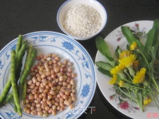 蒲公英花红豆糯米粥的做法步骤：1