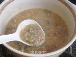 扁豆花肉片糯米粥的做法步骤：8