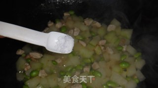 毛豆烧冬瓜的做法步骤：9