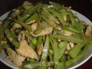 鸡肉片炒扁豆丝的做法步骤：6