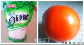 雪盖火焰山——糖拌番茄的做法步骤：1