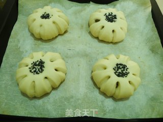 有心的面包更甜蜜---蜜豆小花包的做法步骤：9