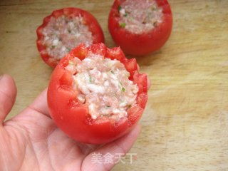番茄酿肉的做法步骤：3