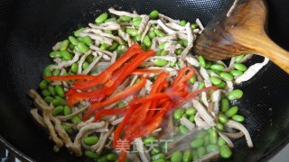 香干肉丝炒毛豆的做法步骤：8