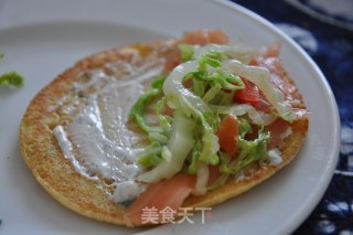 荞麦小煎饼 配熏三文鱼片 和 莳萝Crème fraîche酱的做法步骤：4