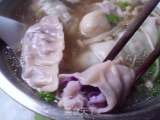 紫包菜肉馅饺子+韭菜花肉馅饺子的做法步骤：19