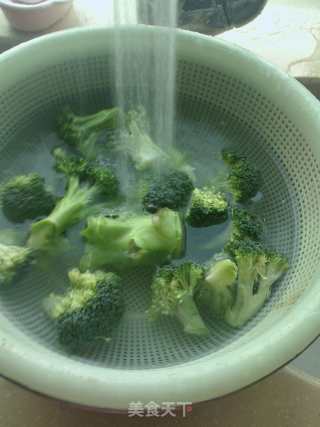 西兰花拌香菜的做法步骤：1