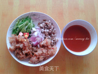 朝鲜美食—美味辣白菜饼 김치전的做法步骤：1