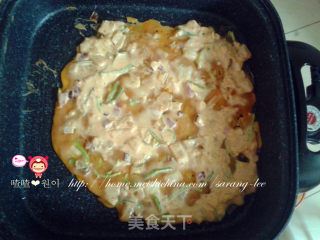 朝鲜美食—美味辣白菜饼 김치전的做法步骤：6