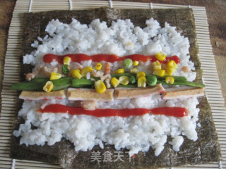 紫菜包饭——剩饭剩菜版的做法步骤：6