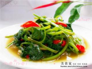 家常菜肴@@长寿菜~~清炒番薯叶的做法步骤：9