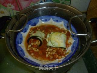 衣带渐宽终不悔---蒸茄子鸡肉西红柿卷的做法步骤：6