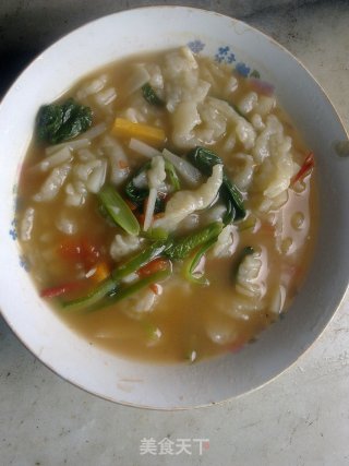 美味营养拨鱼面汤的做法步骤：7