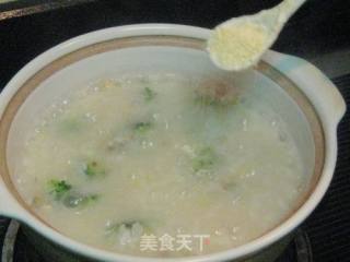 西兰花蛤蜊粥的做法步骤：7