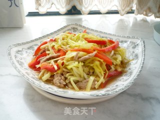 韭黄炒肉丝的做法步骤：9