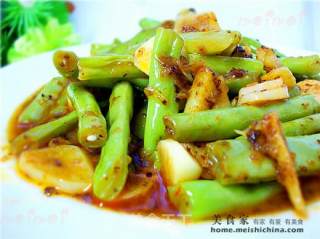 家常菜肴@@虾酱爆炒乌龟豆的做法步骤：9