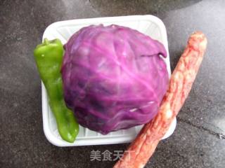 腊肠紫甘蓝的做法步骤：1