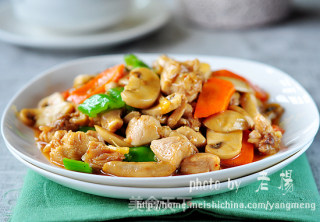 鸡肉炒口菇的做法步骤：6