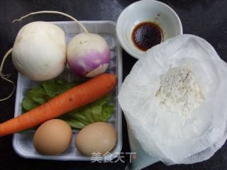 菜鸟也能做绵软可口的--------------------萝卜丝糊塌子的做法步骤：1