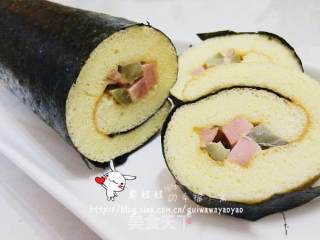 木有米也要吃寿司——美味的沙拉海苔蛋糕卷的做法步骤：12