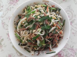 肉丝炒绿豆芽的做法