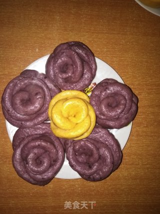 玫瑰花馒头的做法