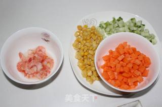 五彩虾丁的做法步骤：2
