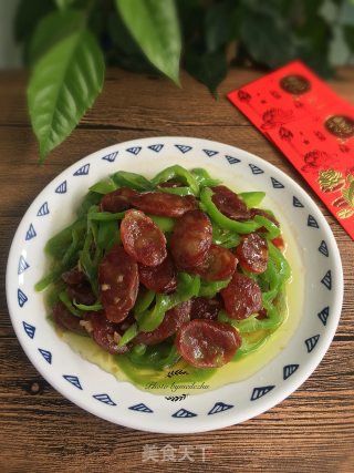 【广东】青椒炒腊肠的做法