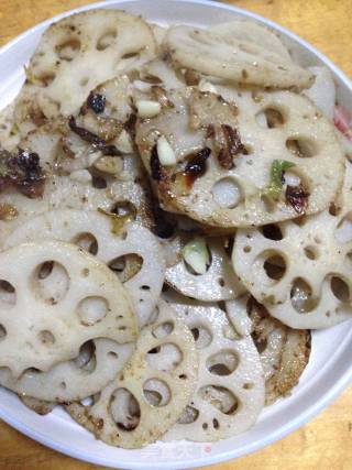 孜然味炒藕片的做法