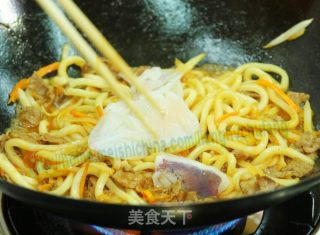 生炒三鲜乌冬的做法步骤：10