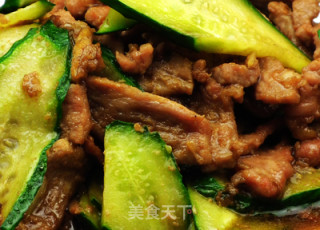 经典家常菜---黄瓜炒肉片的做法步骤：6