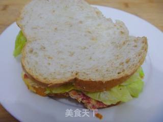 【减肥餐点】中西合并营养早餐----全麦番茄饼三文治的做法步骤：8