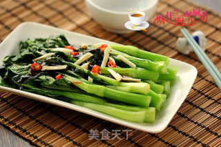 白灼蚝油菜芯的做法