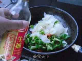 家常小炒---【胡萝卜青椒白菜片】的做法步骤：9