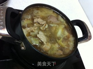 猪肉圆白菜炖粉条的做法步骤：7