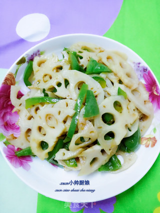 搅拌藕片青椒的做法