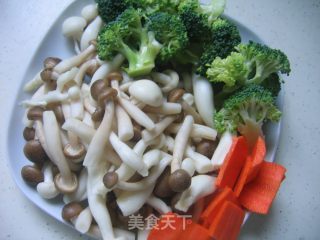鲍汁烩双菇的做法步骤：2