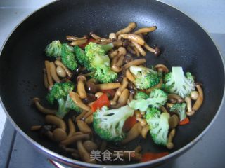 鲍汁烩双菇的做法步骤：9