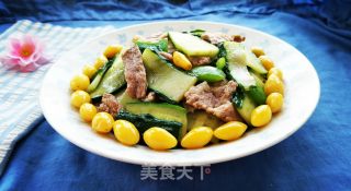 白果黄瓜炒肉片的做法