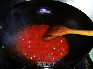 酸酸甜甜的番茄苹果肉片的做法步骤：8