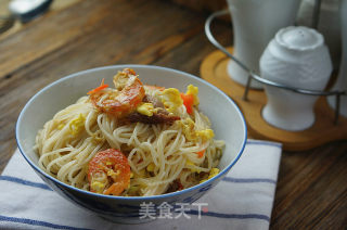 虾菜豆芽炒粉的做法